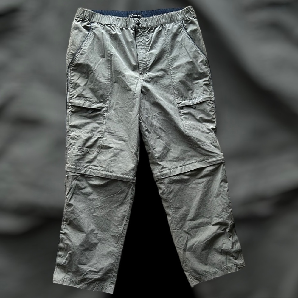 No Boundaries Men's Straight Leg Utility Cargo Pants Gray Size L